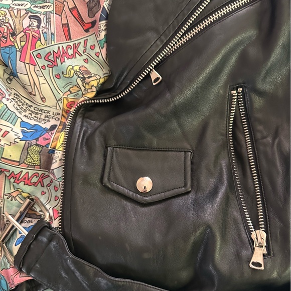 Betty & Veronica by Christian Francis Roth faux vegan Harper motorcycle jacket L - Picture 9 of 10